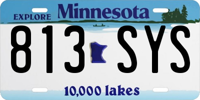 MN license plate 813SYS