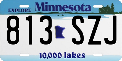 MN license plate 813SZJ