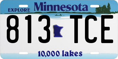 MN license plate 813TCE