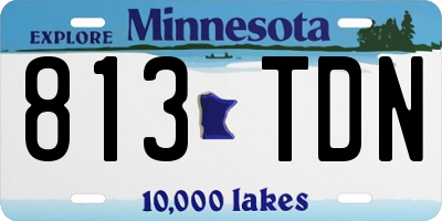 MN license plate 813TDN