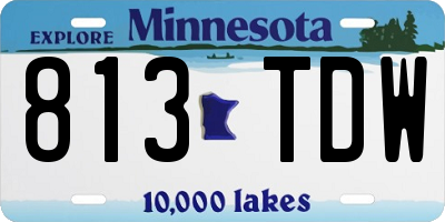 MN license plate 813TDW