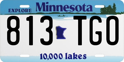 MN license plate 813TGO