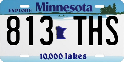 MN license plate 813THS