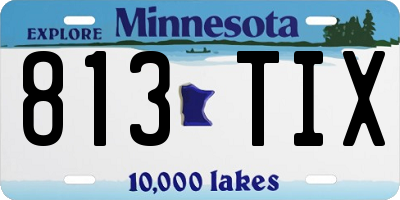MN license plate 813TIX