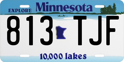 MN license plate 813TJF
