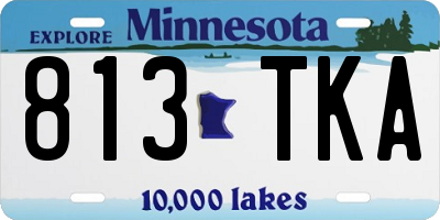 MN license plate 813TKA