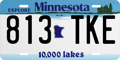 MN license plate 813TKE