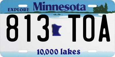 MN license plate 813TOA