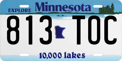 MN license plate 813TOC