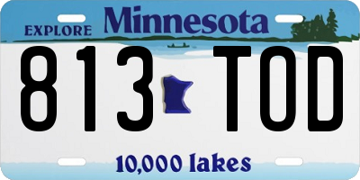 MN license plate 813TOD