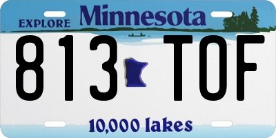 MN license plate 813TOF