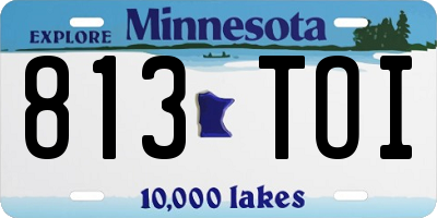 MN license plate 813TOI