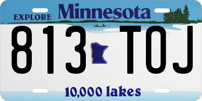 MN license plate 813TOJ