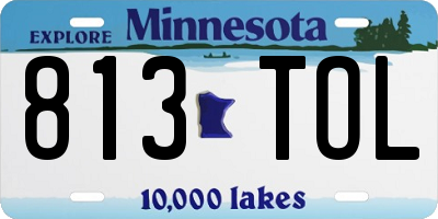 MN license plate 813TOL
