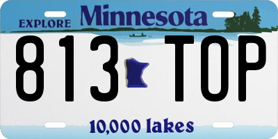 MN license plate 813TOP