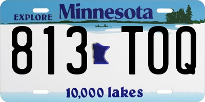 MN license plate 813TOQ