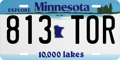 MN license plate 813TOR
