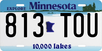 MN license plate 813TOU