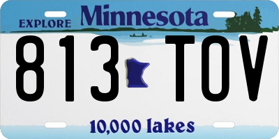 MN license plate 813TOV