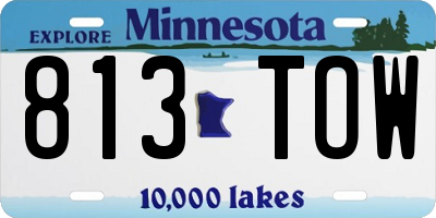 MN license plate 813TOW