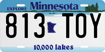 MN license plate 813TOY