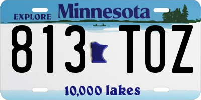 MN license plate 813TOZ