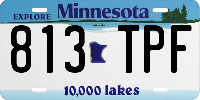 MN license plate 813TPF
