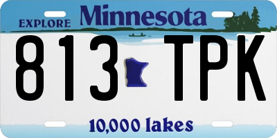 MN license plate 813TPK