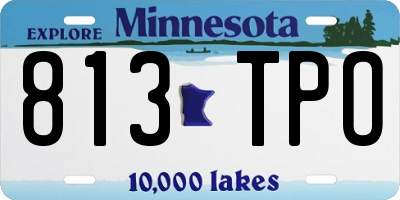 MN license plate 813TPO