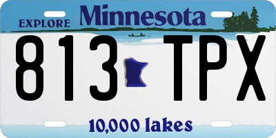MN license plate 813TPX