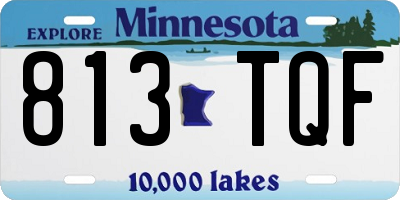 MN license plate 813TQF
