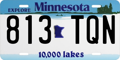 MN license plate 813TQN