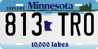 MN license plate 813TRO