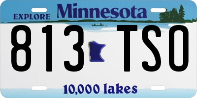 MN license plate 813TSO