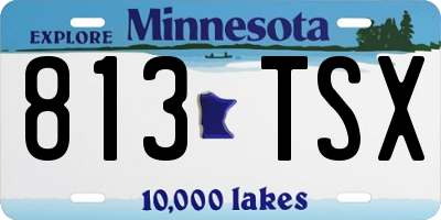 MN license plate 813TSX
