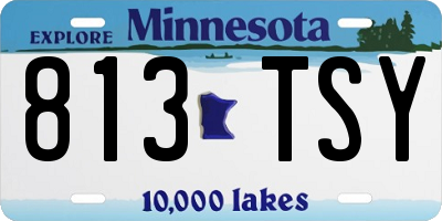 MN license plate 813TSY