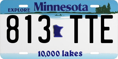 MN license plate 813TTE
