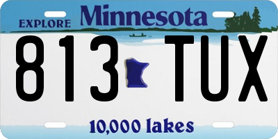 MN license plate 813TUX