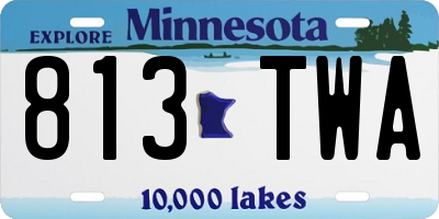 MN license plate 813TWA