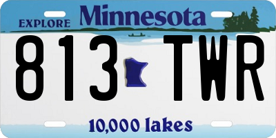 MN license plate 813TWR