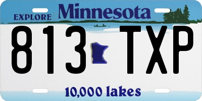 MN license plate 813TXP