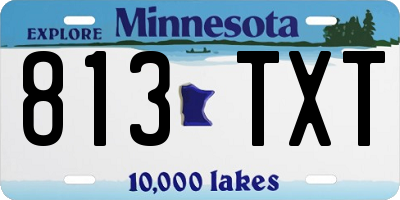 MN license plate 813TXT