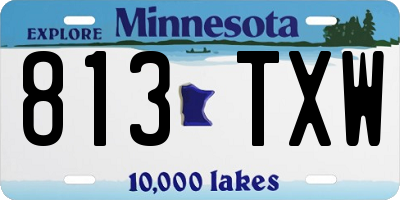 MN license plate 813TXW