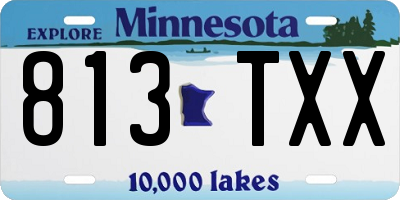 MN license plate 813TXX