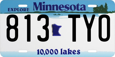 MN license plate 813TYO