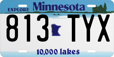 MN license plate 813TYX