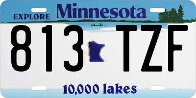 MN license plate 813TZF