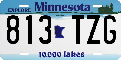 MN license plate 813TZG