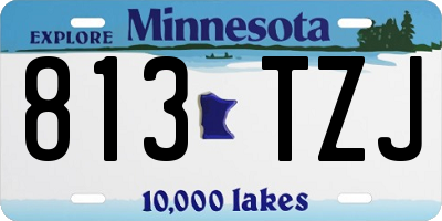 MN license plate 813TZJ