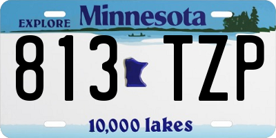 MN license plate 813TZP